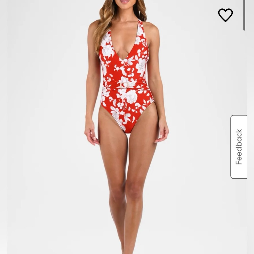 New L’AGENCE Lisa Ikebana Plunge One Piece Swimsuit
